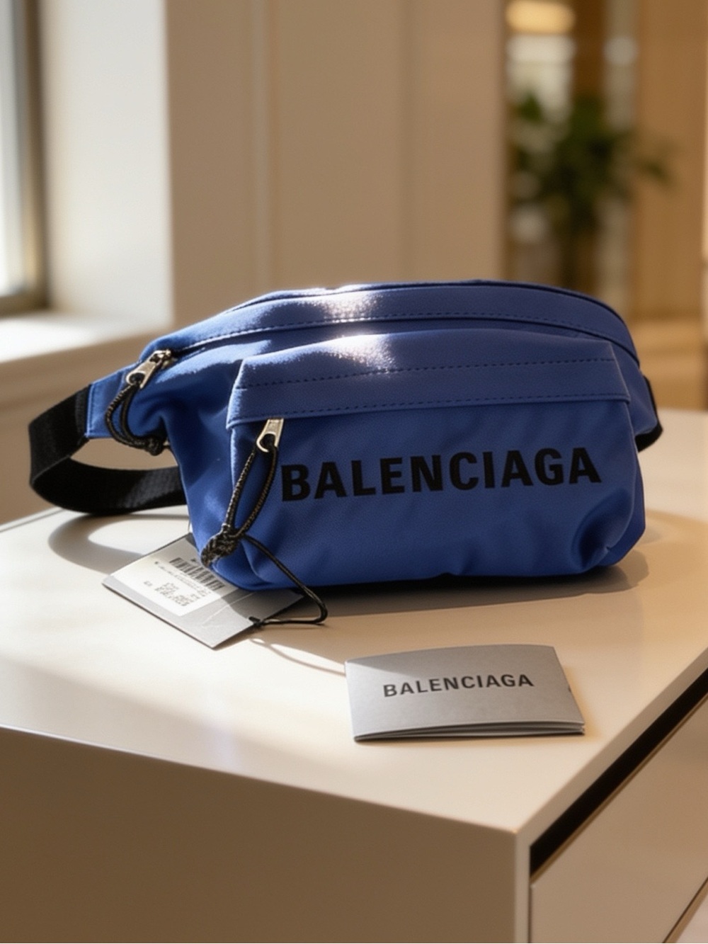 Balenciaga Wheel Belt Bag Blue Nylon NWT Unisex